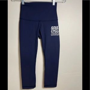 Soul Cycle for Lululemon Special Limited Edition navy crop leggings 0/2 XXS/XS
